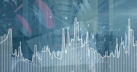 Abstract Financial Data with Server Room Overlay and Charts - Download Free Stock Images Pikwizard.com