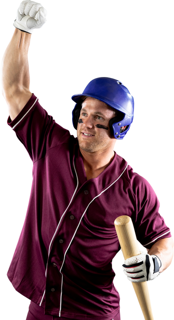 Successful Male Baseball Player Festive with Baseball Bat on Transparent Background - Download Free Stock Videos Pikwizard.com