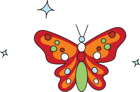 Colorful Stylized Butterfly with Star Sparkles on Transparent Background - Download Free Stock Videos Pikwizard.com
