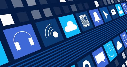 Abstract Digital Interface with Social Media Icons - Download Free Stock Images Pikwizard.com