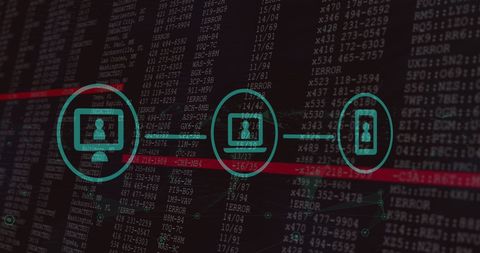 Digital Security Icons Over Binary Data Background - Download Free Stock Images Pikwizard.com