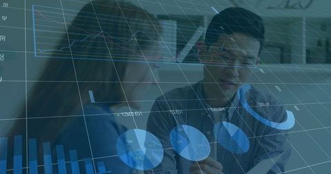 Strategic Data Discussion with Chart Screen Overlay