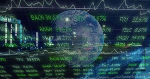 Global Financial Data and Technology Over City at Night - Download Free Stock Images Pikwizard.com