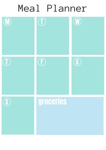 Weekly Meal Planner Template with Grocery List Section - Download Free Stock Templates Pikwizard.com