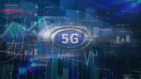 5G Network Animation with Digital Data Overlay