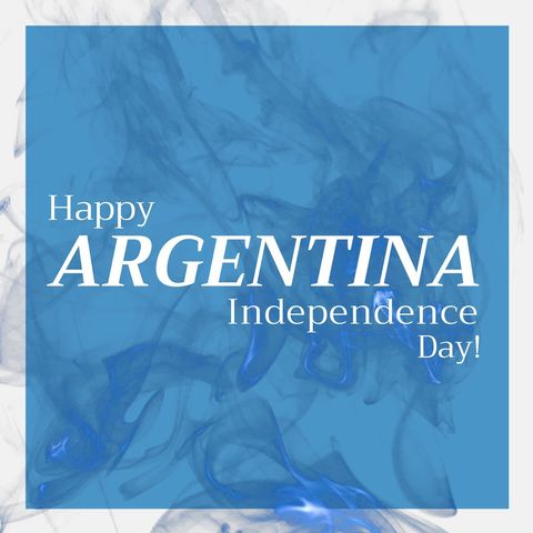 Argentina independence day celebration background with patriotic text