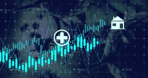 Animated Financial Graphs with COVID-19 Cells and Symbols