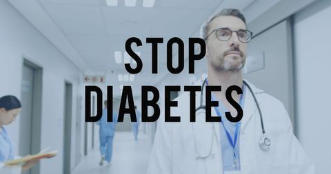 Stop diabetes awareness with focused healthcare professional