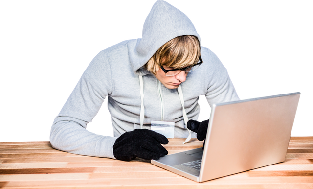 Man in Hooded Jacket Transparent Background Hacking a Laptop - Download Free Stock Videos Pikwizard.com