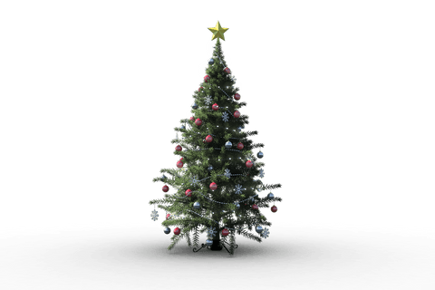 Transparent Christmas Tree with Star and Ornaments on White Background - Download Free Stock Videos Pikwizard.com