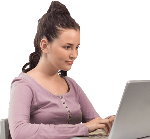 caucasian woman using laptop for transparent tech design - Download Free Stock Videos Pikwizard.com