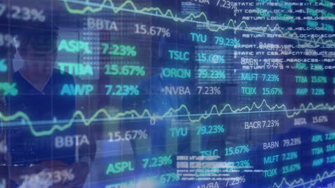 Digital Financial Market With Vibrant Green Line Graphs