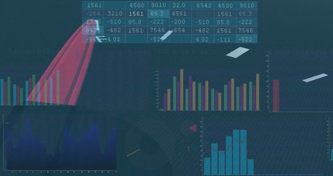 Abstract Data Visualization on Digital Dashboard - Download Free Stock Images Pikwizard.com