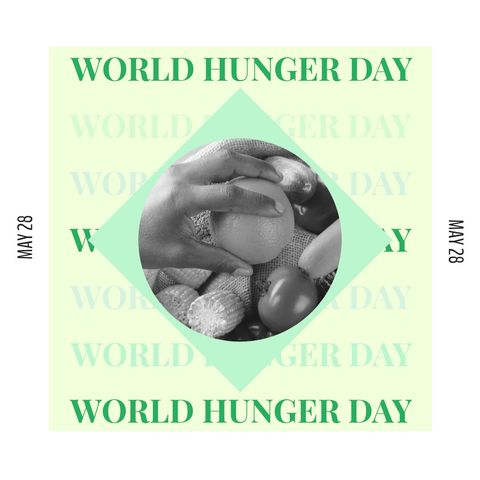 world hunger day awareness graphic with fresh produce - Download Free Stock Templates Pikwizard.com