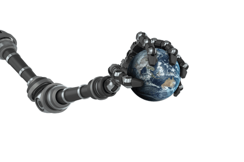 Robot Hand Gripping Globe Concept on Transparent Background - Download Free Stock Videos Pikwizard.com