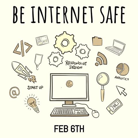 Digital Safety Awareness with Playful Tech Icon Doodles - Download Free Stock Templates Pikwizard.com