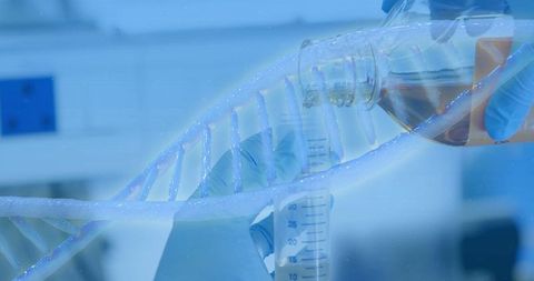 Healthcare Professional Analyzing DNA in Laboratory Setting