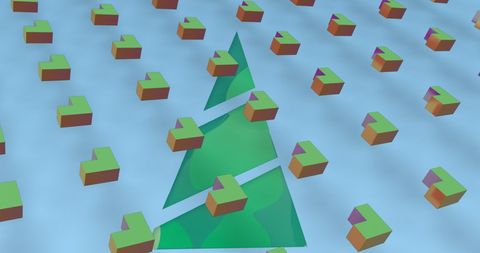 Geometric Shapes Surrounding Abstract Christmas Tree - Download Free Stock Images Pikwizard.com