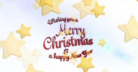 Festive Christmas and New Year Greeting Card Design with Stars