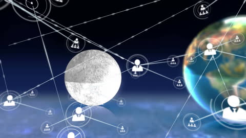 Global Network Connections in Digital Realm Concept