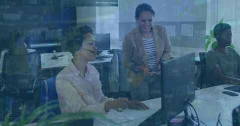 Multicultural Businesswomen Analyzing Stock Data in Modern Office - Download Free Stock Images Pikwizard.com