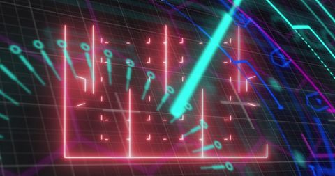 Futuristic Neon Soccer Field Over HUD Interface - Download Free Stock Images Pikwizard.com
