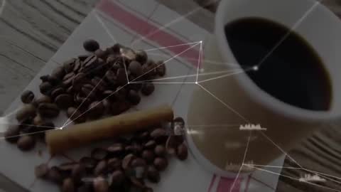 Espresso with Cinnamon and Beans Invoking Digital Connectivity