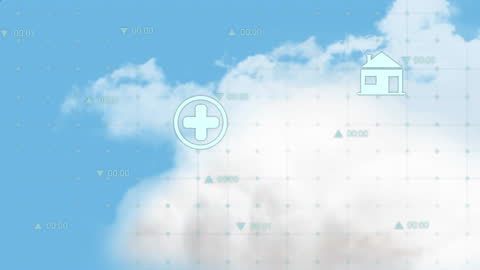 Cloud Technology with Digital Healthcare Icon