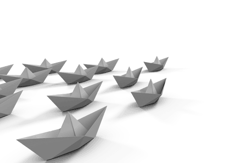 transparent paper boats in movement on white background - Download Free Stock Videos Pikwizard.com