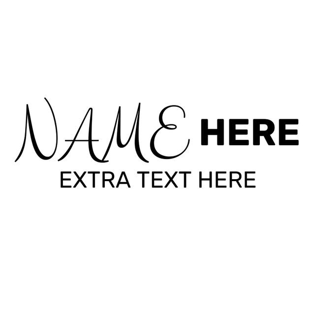 This editable text design template is perfect for various branding applications. Simple black-on-white text enhances brand recognition, making it ideal for logos, business cards, and marketing materials. Easy customization allows for integrating personal or business names and additional information, offering a modern and professional look.