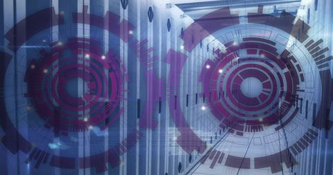 Abstract AI Data Processing Over Server Room with Futuristic Elements - Download Free Stock Images Pikwizard.com