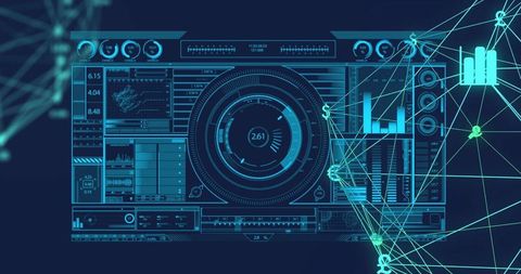futuristic digital interface with data network - Download Free Stock Images Pikwizard.com