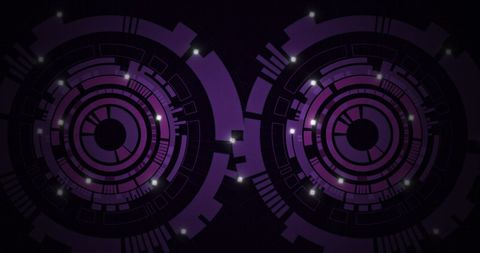 Futuristic Digital Scopes in Purple Decode Technology Background - Download Free Stock Images Pikwizard.com