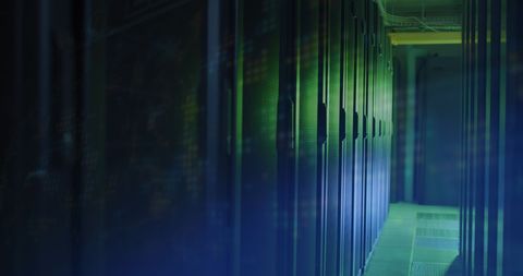 Modern Data Center With High Tech Servers and Blue Green Lighting - Download Free Stock Images Pikwizard.com