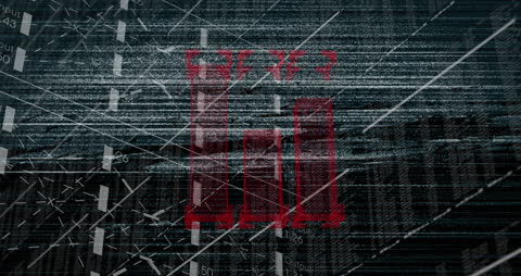 Digital Network Animation with Social Media Icons