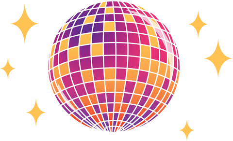 colorful digital disco ball with stars on transparent background - Download Free Stock Videos Pikwizard.com