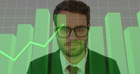 Confident Businessman Among Rising Financial Graphs - Download Free Stock Images Pikwizard.com