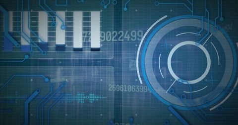 Digital Interface with Data Processing and Circuitry Elements - Download Free Stock Images Pikwizard.com