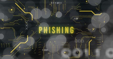 Phishing Cybersecurity Alert with Circuit Design - Download Free Stock Images Pikwizard.com