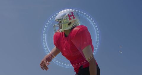 American Football Player with Digital Scope Effect