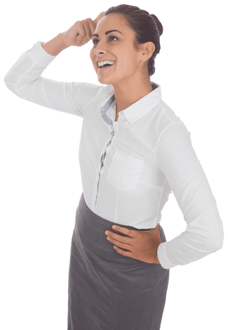 Transparent Vector of Smiling Caucasian Businesswoman in Office Attire