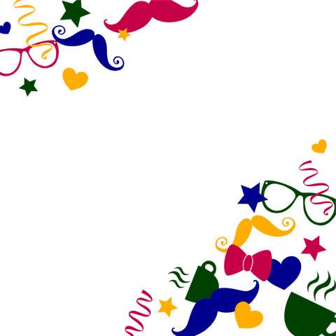 Transparent Frame with Festive Decorations and Mustache Confetti - Download Free Stock Videos Pikwizard.com
