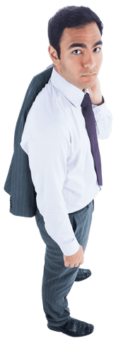 Transparent Image of Surprised Asian Businessman