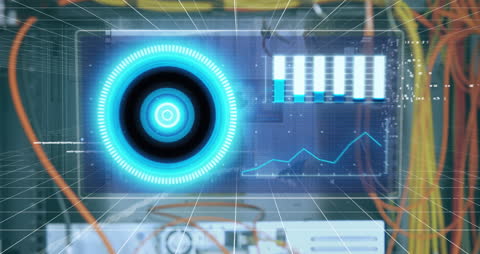 Futuristic Data Processing with Engineer Connecting Cables