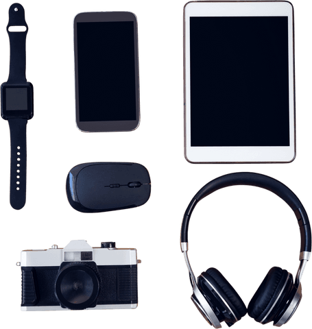 Transparent Electronics Set: Smartphone, Tablet, Headphones, and More - Download Free Stock Videos Pikwizard.com
