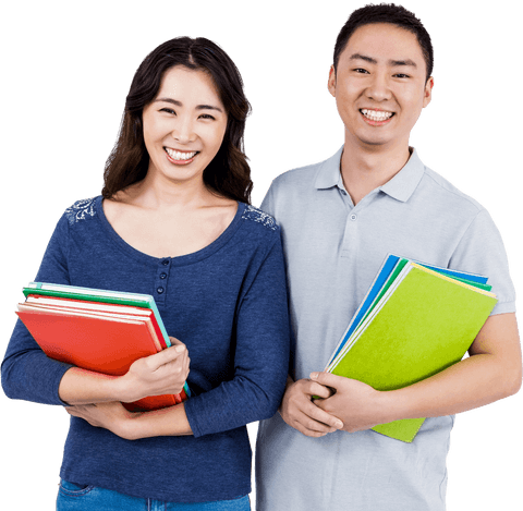 Happy Young Adults Holding Colorful Books Transparent Background - Download Free Stock Videos Pikwizard.com