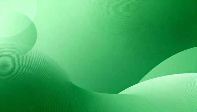 Emerald Flowing Wave Abstract Vector with Concentric Circles and Layered Gradient