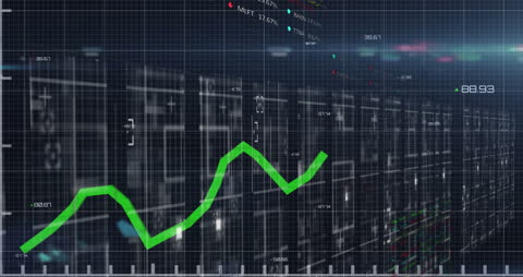 Rising Stock Market Graph on Digital Finance Background