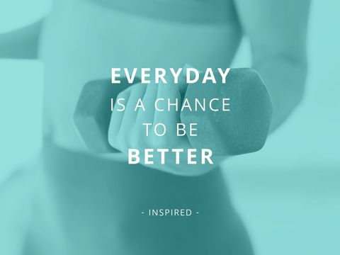 Motivational Quote with Female Holding Dumbbell - Download Free Stock Templates Pikwizard.com