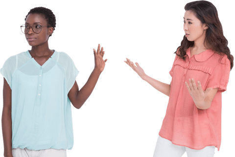 two friends in transparent background disagreeing gesture - Download Free Stock Videos Pikwizard.com